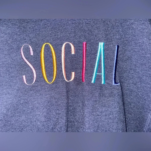 WildFox SOCIAL French terry crewneck sweatshirt hoodie navy size M - Picture 2 of 11